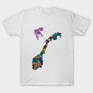 Spirograph Patterned Norway Administrative Divisions Map T-Shirt